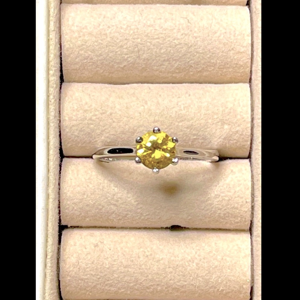 Yellow Zircon 925 Sterling Silver Ring 💍
